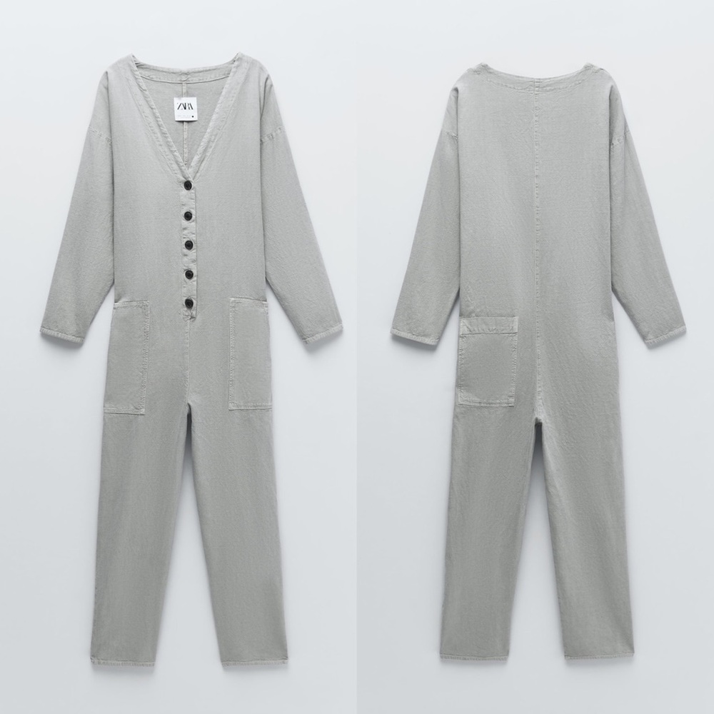 Zara textured weave jumpsuit